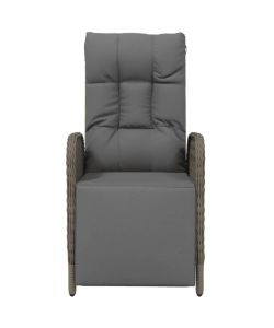 vidaXL Sedie Reclinabili da Esterno - Polyrattan Grigio - 57x62.5x109 cm