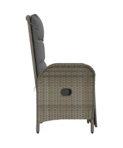 vidaXL Sedie Reclinabili da Esterno - Polyrattan Grigio - 57x62.5x109 cm