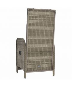 vidaXL Sedie Reclinabili da Esterno - Polyrattan Grigio - 57x62.5x109 cm