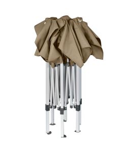 Tendone Esagonale Pieghevole Pop-Up 3,6x3,1 m Tortora 220 g/mq