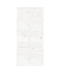 vidaXL Porta del Granaio in Legno Massello di Pino - Bianca - 100x214 cm
