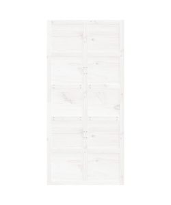 vidaXL Porta del Granaio in Legno Massello di Pino - Bianca - 100x214 cm