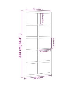 vidaXL Porta del Granaio in Legno Massello di Pino - Bianca - 100x214 cm