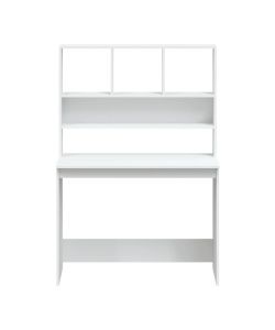 vidaXL Scrivania Bianca con Mensole 102x45x148 cm in Legno Multistrato