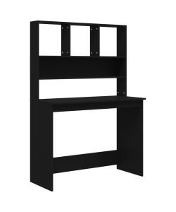 Scrivania con Mensole Nera 102x45x148 cm in Legno Multistrato