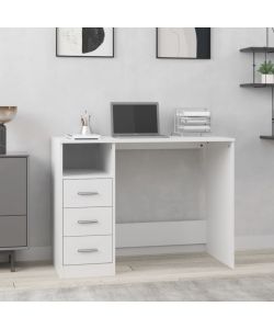 Scrivania con Cassetti Bianca 102x50x76 cm in Legno Multistrato