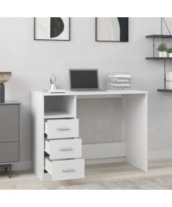 Scrivania con Cassetti Bianca 102x50x76 cm in Legno Multistrato