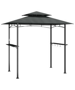 Gazebo Barbecue Ripiani Laterali Antracite 240x150x243 Acciaio