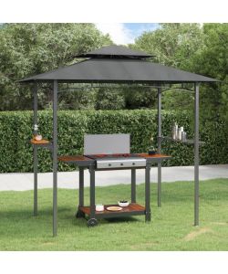 Gazebo Barbecue Ripiani Laterali Antracite 240x150x243 Acciaio