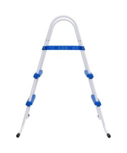 Scaletta per Piscina Blu e Bianca 84 cm Acciaio