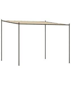 Gazebo Beige 3x3 m 180 g/m Tessuto e Acciaio