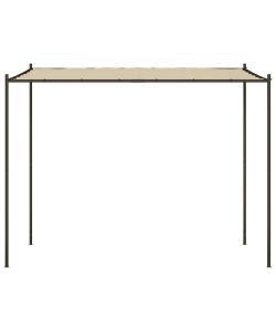Gazebo Beige 3x3 m 180 g/m Tessuto e Acciaio