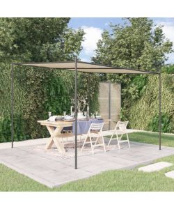 Gazebo Beige 3x3 m 180 g/m Tessuto e Acciaio