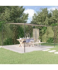 Gazebo Beige 4x4 m 180 g/m Tessuto e Acciaio