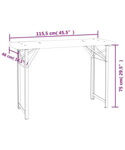 Set Tavolo Birreria Pieghevole 3 pz in Legno Massello di Abete