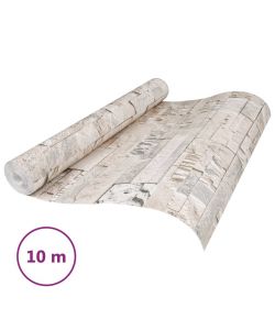 Carta da Parati 3D Effetto Pietra Grigio e Beige