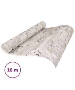 Carta da Parati 3D Effetto Pietra Crema