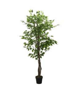 Albero di Ficus Artificiale 630 Foglie 120 cm Verde