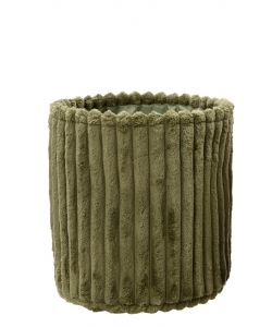 Cesta Verde 30x30 cm in Pelliccia Sintetica Rotonda per Interni