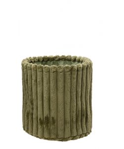 Cesta Verde Rotonda in Pelliccia Sintetica 25x25 cm per Interni