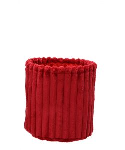 Cesta rotonda in pelliccia artificiale rossa 25x25 cm per interni