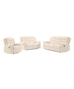 DOMO MEA SALOTTO COMFORT POLTRONA + DIVANI 2 E 3 POSTI RECLINABILI GREIGE