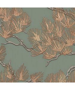 DUTCH WALLCOVERINGS Carta da Parati Motivo a Pino Verde