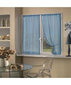 Home Collection Tendina Boucle Azzurra 70x150 cm Coppia Pronta da Appendere