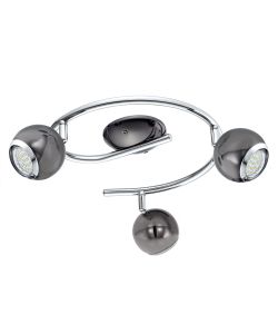 Barra faretti 3 x 2,5W Bimeda Led Acciaio + Nickel