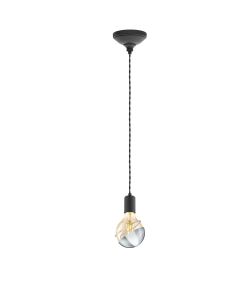 Eglo Lampadario a Sospensione Yorth in Acciaio Nero E27 12,5x200 cm