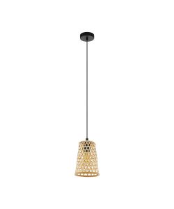 Sospensione CLAVERDON E27 40W Nero e legno