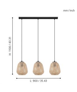 Sospensione Dembleby 3x40W