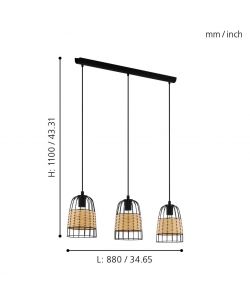 Sospensione Anwick 3x40w