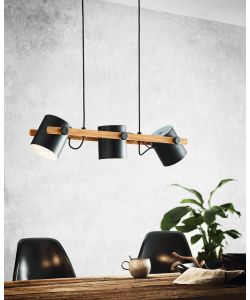Eglo Lampada a sospensione Hornwood E27 3 luci metallo nero crema 110cm