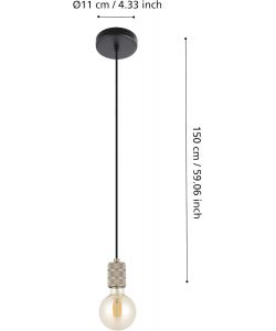 Sospensione Yorth Argento E27 40W