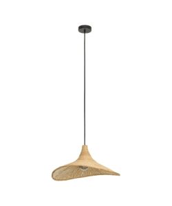 Eglo Lampada a Sospensione E27 Nero 50x110 cm in Bamb� Naturale