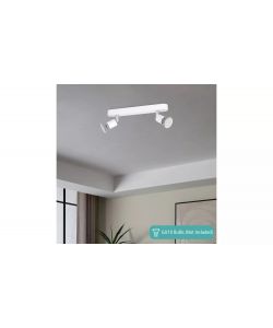 Eglo Faretto Stecci-E 2 luci orientabili GU10 bianco L300x45xH75 cm