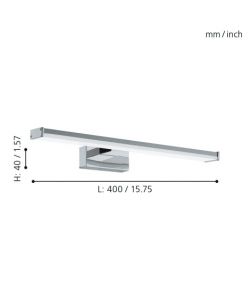 Eglo Lampada LED Galenzana-E 4000K 40 cm Cromata per Specchio Bagno IP44
