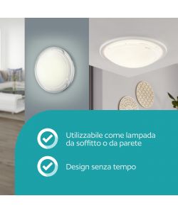 Eglo Plafoniera Planet 1 - Stile moderno bianco � 290 mm E27 per interni