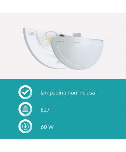 Eglo Applique Planet 1 Bianco 29x14.5 cm Lampada da Parete E27