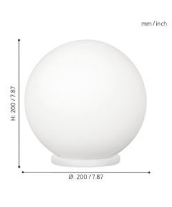 Eglo Lampada da Tavolo Rondo - Bianco Opalescente - �20 cm 60W E27