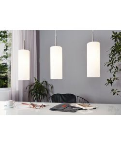 Lampada a sospensione Troy 3 E27 3x40W in metallo e vetro satinato