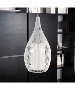 Eglo Lampadario Razoni 1xE27 60W Bianco Satinato d.19 cm H130 cm