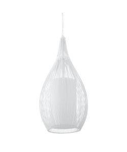 Eglo Lampadario Razoni 1xE27 60W Bianco Satinato d.19 cm H130 cm