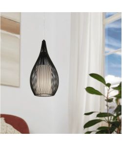 Eglo Lampadario Razoni 1xE27 60W Bianco Satinato d.19 cm H130 cm