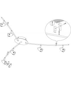 Faretto LED Magnum da soffitto 6x2,8W