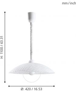 Alvez lampada a sospensione E27 60W Bianco