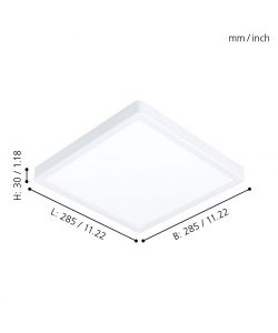 Eglo Plafoniera LED Fueva 5 bianco 28,5 cm 20,5W luce neutra 4000K