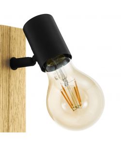 Eglo Faretto Townshend 3 - Lampada a parete legno marrone nero 165x50 mm