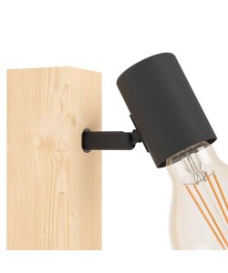 Eglo Faretto Townshend 3 - Lampada a parete legno marrone nero 165x50 mm